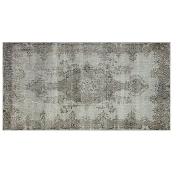 

Handmade Gray Vintage Overdyed Turkish Area Rug 170x317 Cm-5'7''X10'5''