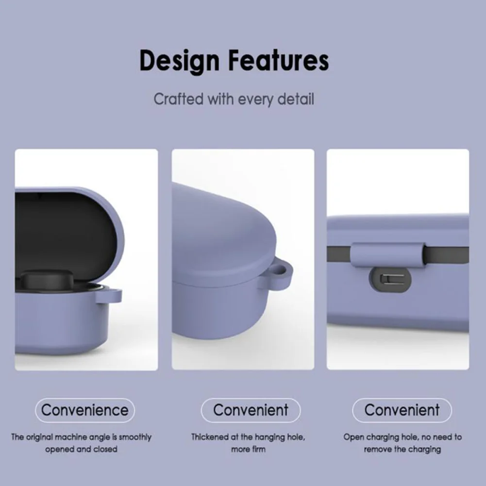 Простой силиконовый чехол для наушников подходит беспроводных QCY T1S/T2C bluetooth QS2