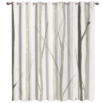 

A Silhouette Of A Tree Trunk Window Treatment Hardware Sets Curtains for the Kitchen Living Room