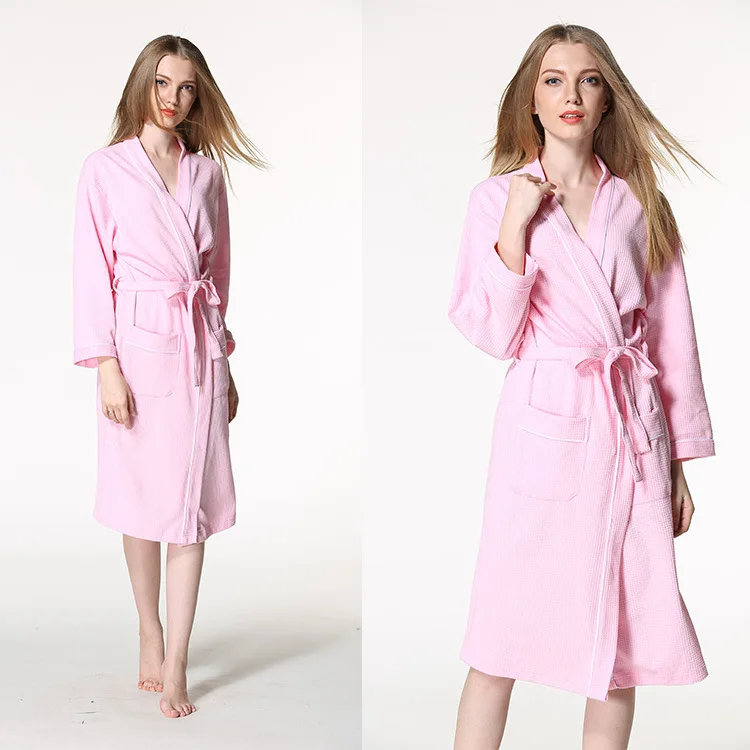 Hotel Beauty Salon Spring And Summer Couples Waffle Bathrobe Cotton Bathrobe Hot Springs Pure Cotton Men And Women's Robes Plus