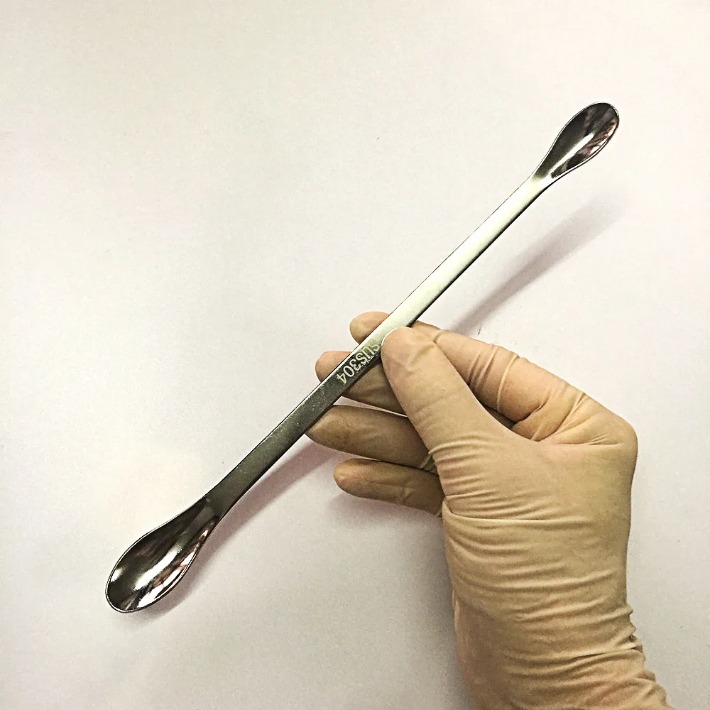 Ложка для лекарств из нержавеющей стали 22 см с двойной головкой лопатка