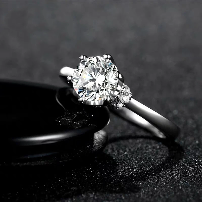 14 к Moissanite кольцо из белого золота 6,5 мм 8 мм 9 мм юбилейное обручальное EF 1ct 2ct 3ct роскошное бриллиантовое кольцо для женщин Girfriend