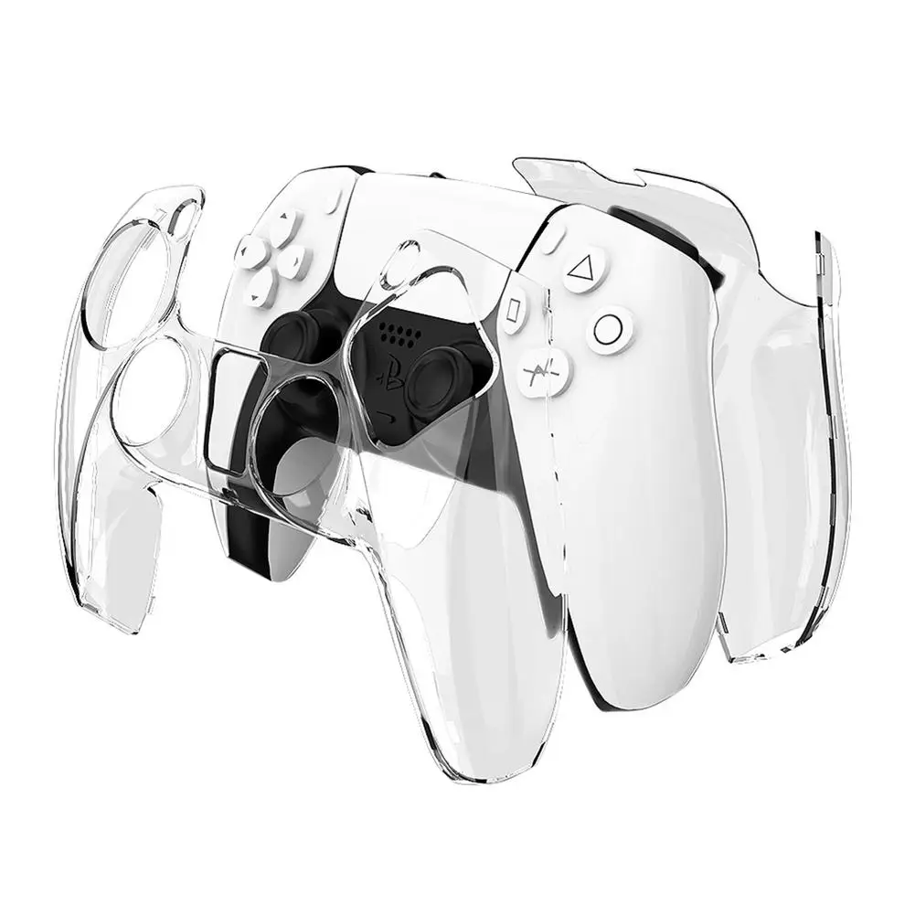 

Clear Hard Case Protective Cover Shell for Sony PS5 Anti-slip Transparent PC Cover For Play Station 5 Console Controller Gamepad
