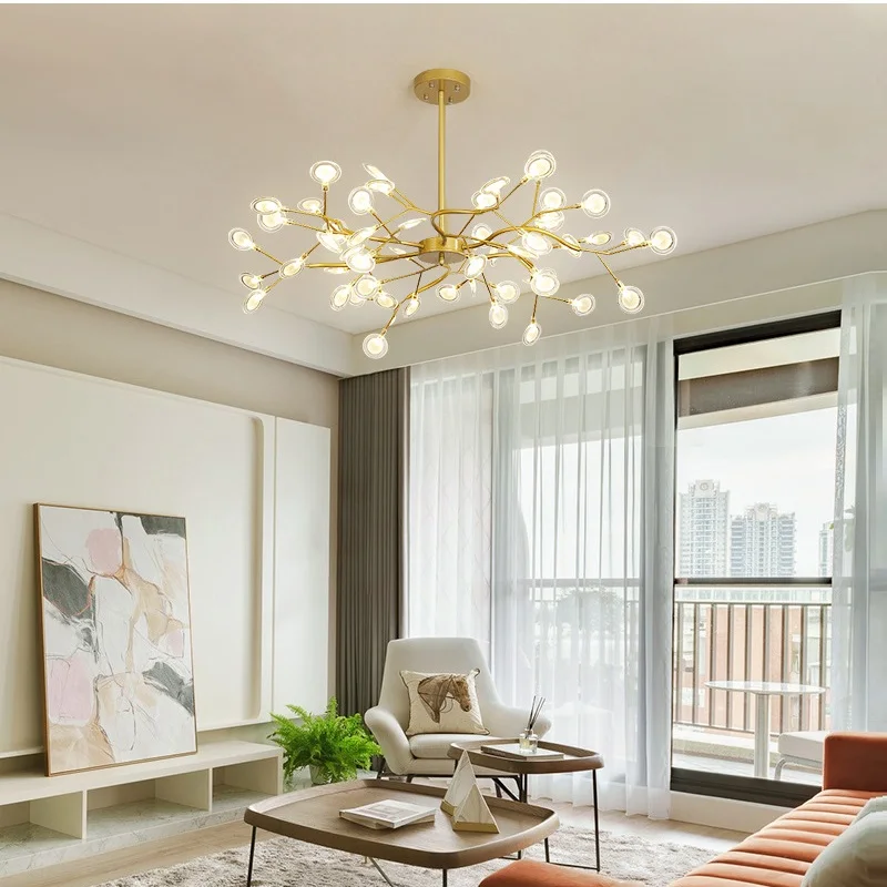 2020 Modern Firefly LED Chandelier Light Stylish Tree Branch Chandelier Lamp Decorative Firefly Ceiling Chandelies Hanging Light