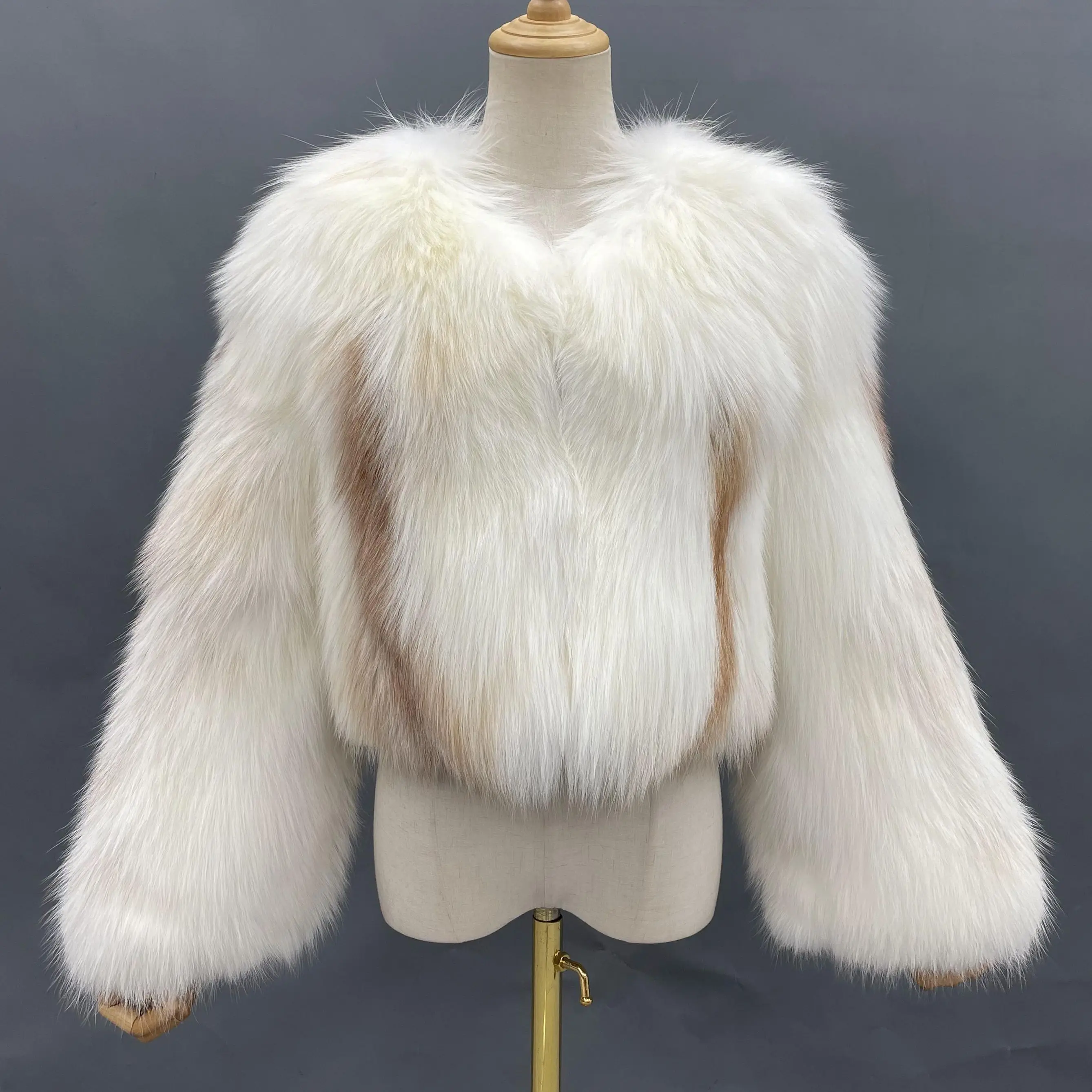New Fur Coat Women Luxury Marble Fox Fur Fashion Plus Size Short Thick ...
