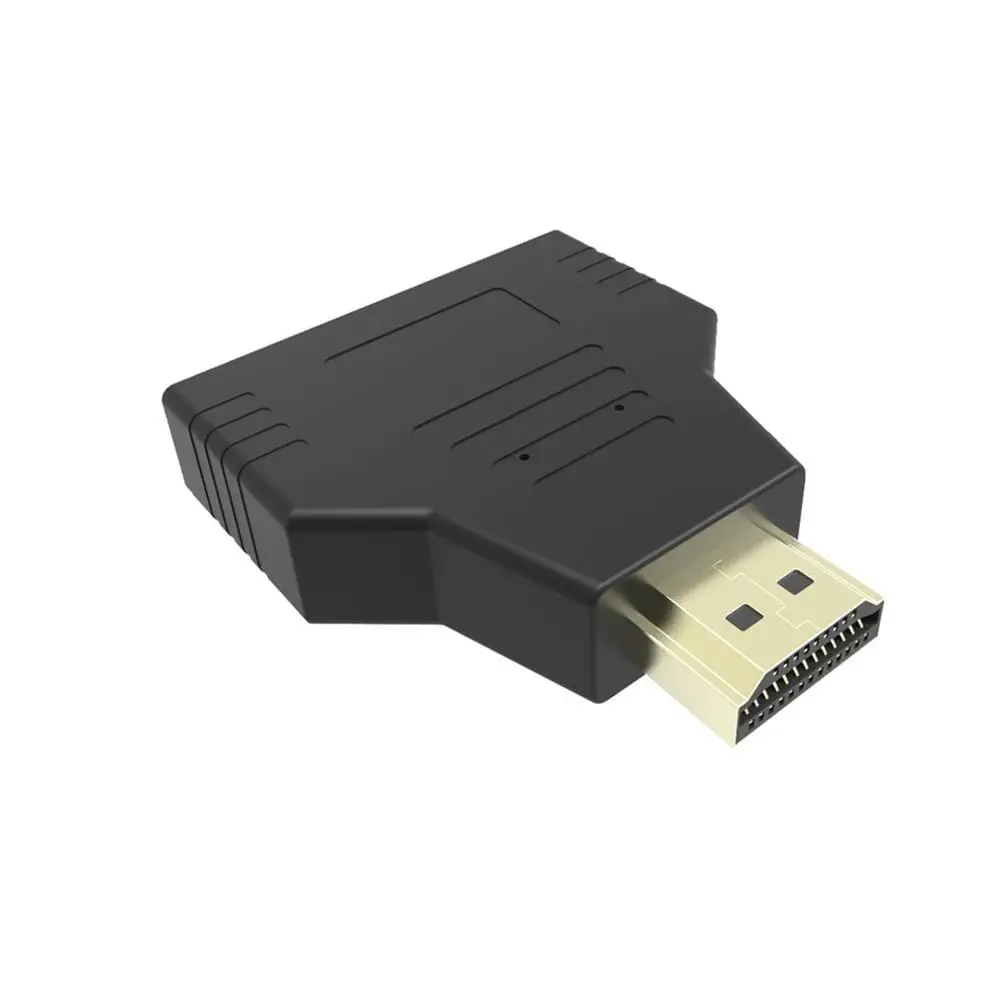 1080p 1 в 2 Переходник HDMI разветвитель папа-2 Женский Onversion Head Adapter - Цвет: Черный