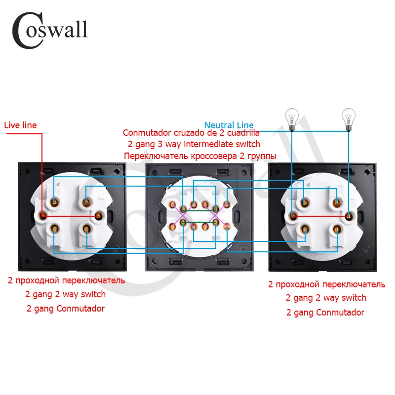 2 gang 3 way diagram for R11 R12 Series