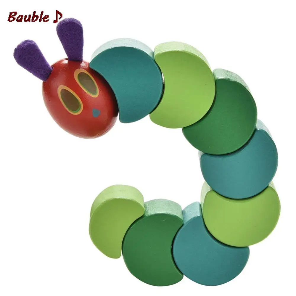 Creative gift Children Toys Cute Insects Twist the Very Hungry Caterpillars Wooden Blocks Baby Fingers Flexible Blocks