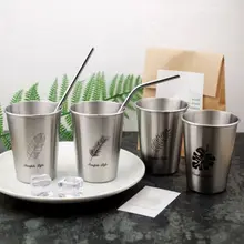 Кружки из нержавеющей стали с сок пивная кружка Стекло Чай металлическая чаша Кухня кружка Бар чашка для дома и путешествий Кемпинг Кухня гаджет zh1