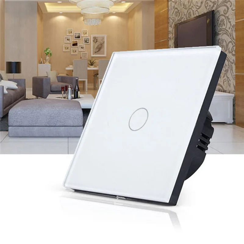 

NEW arrival EU Standard Switch Wall Touch Switch Luxury White Crystal Glass, 1 Gang 1 Way Switch, AC 220-250 C701-11/2/3/5