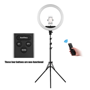 

LED Video Light Fill-in Lamp 48W Dimmable Brightness Adjustable 2700K-5500K Color Temperature Lighting with Tripod Phone Holders