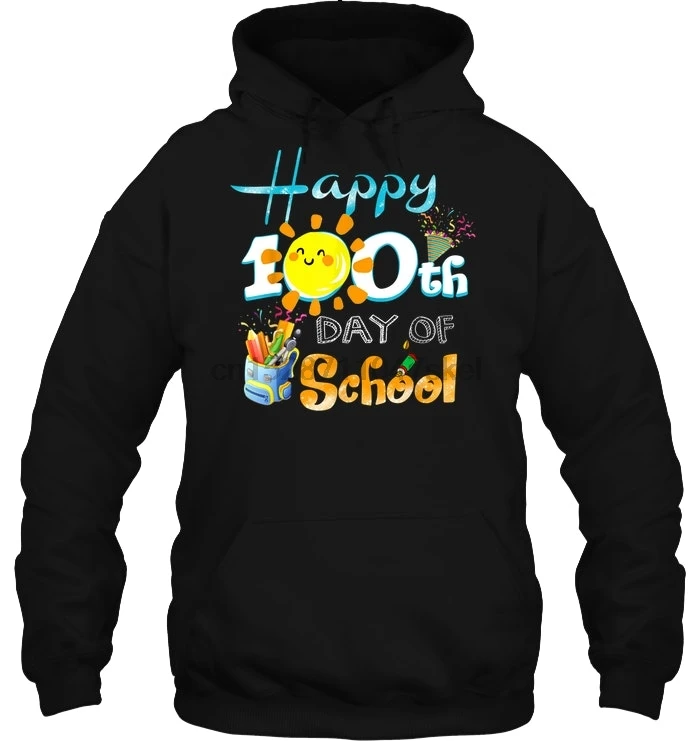 Happy 100th Day Of School Sunshine Version женская уличная Мужская Толстовка толстовки |