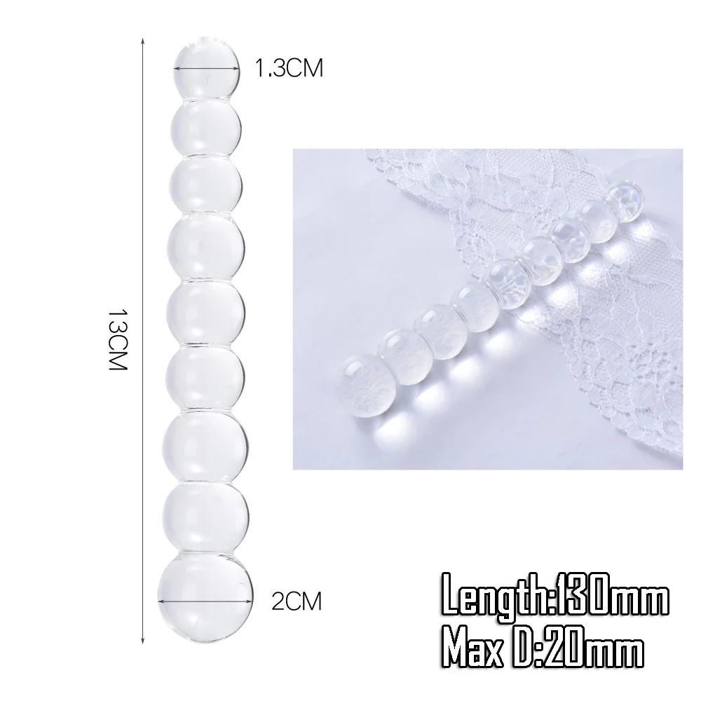 Double Ended Crystal Purple Pyrex Glass Dildo, Artificial Penis Granule and Spiral G Spot Simulator Adult Sex Toys for Woman