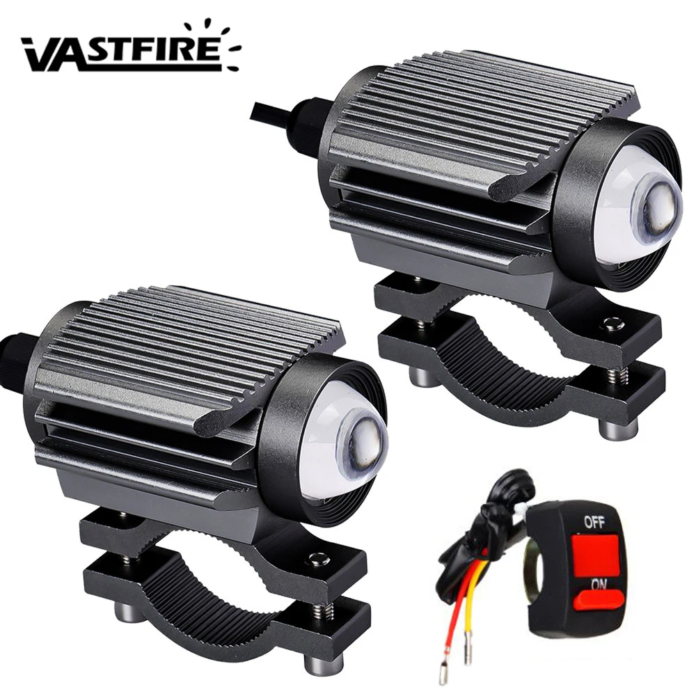 

Universal 12W Super Bright White/Warm light Two-model Motorcycle LED Headlight IP68 Waterproof Motorbike Projector Len Spotlight