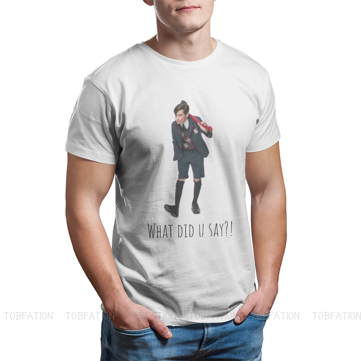 Five Hargreeves With An Axe Tshirt For Male The Umbrella Academy Luther Klane Superhero Tv Series Abbigliamento T Shirt Allentata
