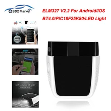 Elm327 v2.2 pic18f25k80 elm 327 v2.2 bluetooth 4.0 para android/ios obd obd2 ferramenta de diagnóstico do carro obd2 scanner leitor código