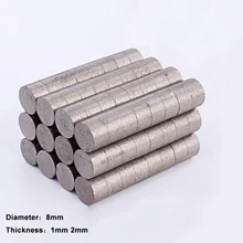 5/10/20/50pcs Dia 8mm SmCo Magnet High Temperature Resistant 350℃ Super Strong Magnet Thickness 1mm 2mm