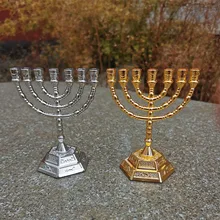 

Judaism Seven Head Gold Lampstand Decorative Home Candlelight Retro Candlestick Gold Candle Holders Candle Holder Candle Stand