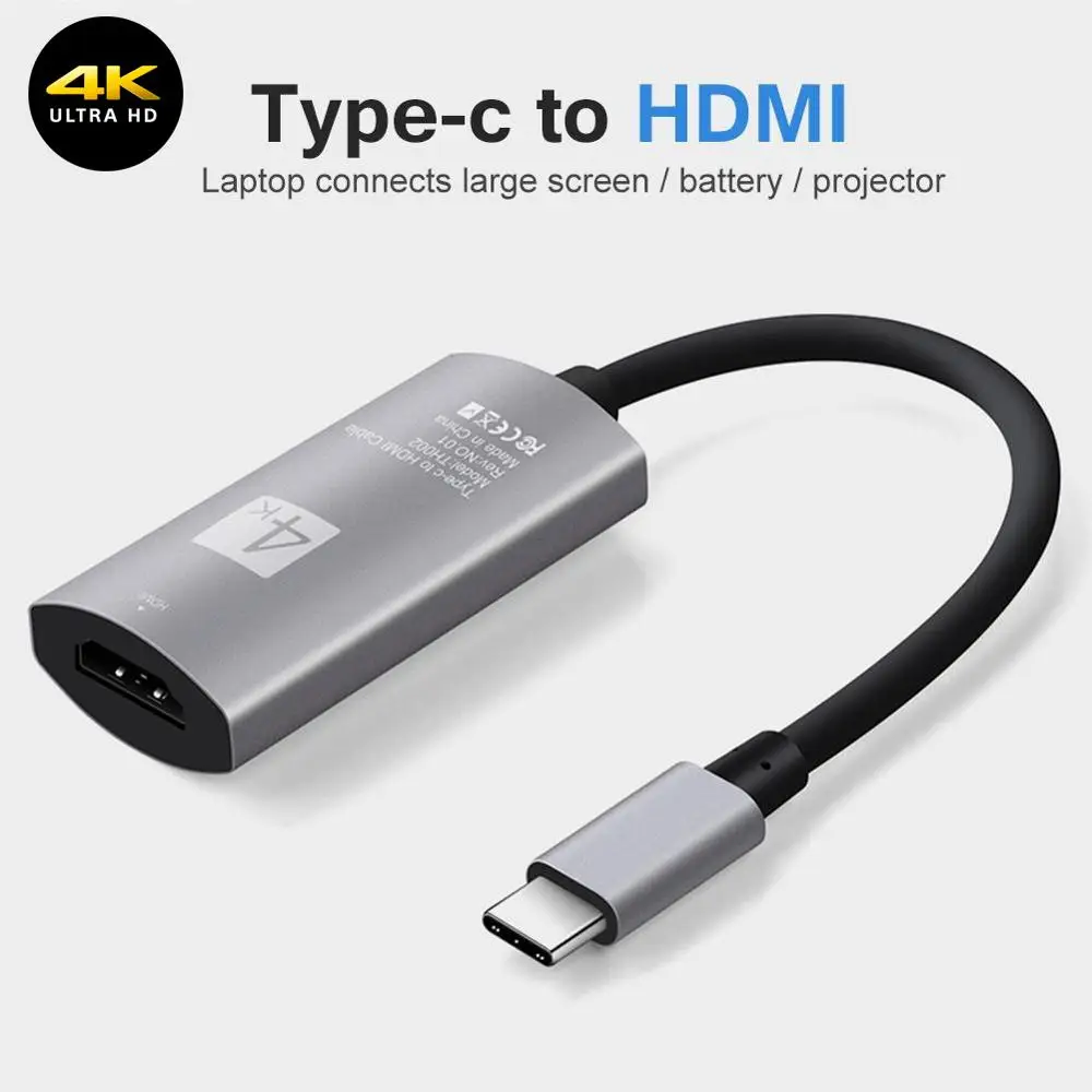 Алюминиевый кабель адаптера преобразователя USB Type-C в HDTV 4K высокого качества |
