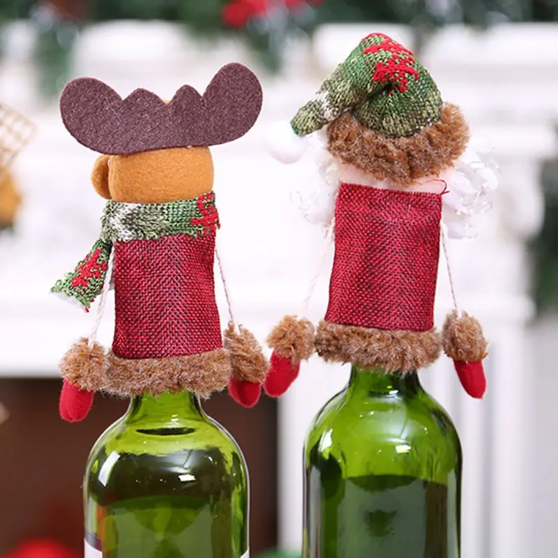Christmas Decorations Cartoon Santa Claus Wine Bottle Decoration Champagne Cute Wine Bottle Cap