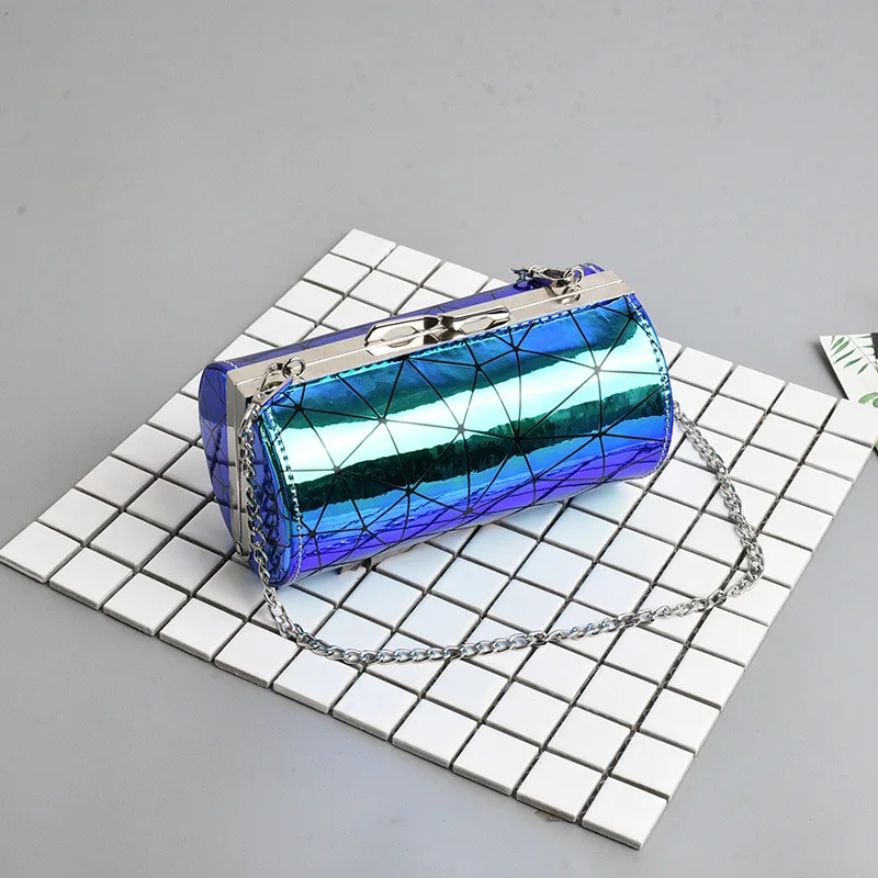 

2018 New Style Fashion Korean-style Laser Bright Surface Lock Bag Shoulder Diagonal WOMEN'S Bag Bucket Bag