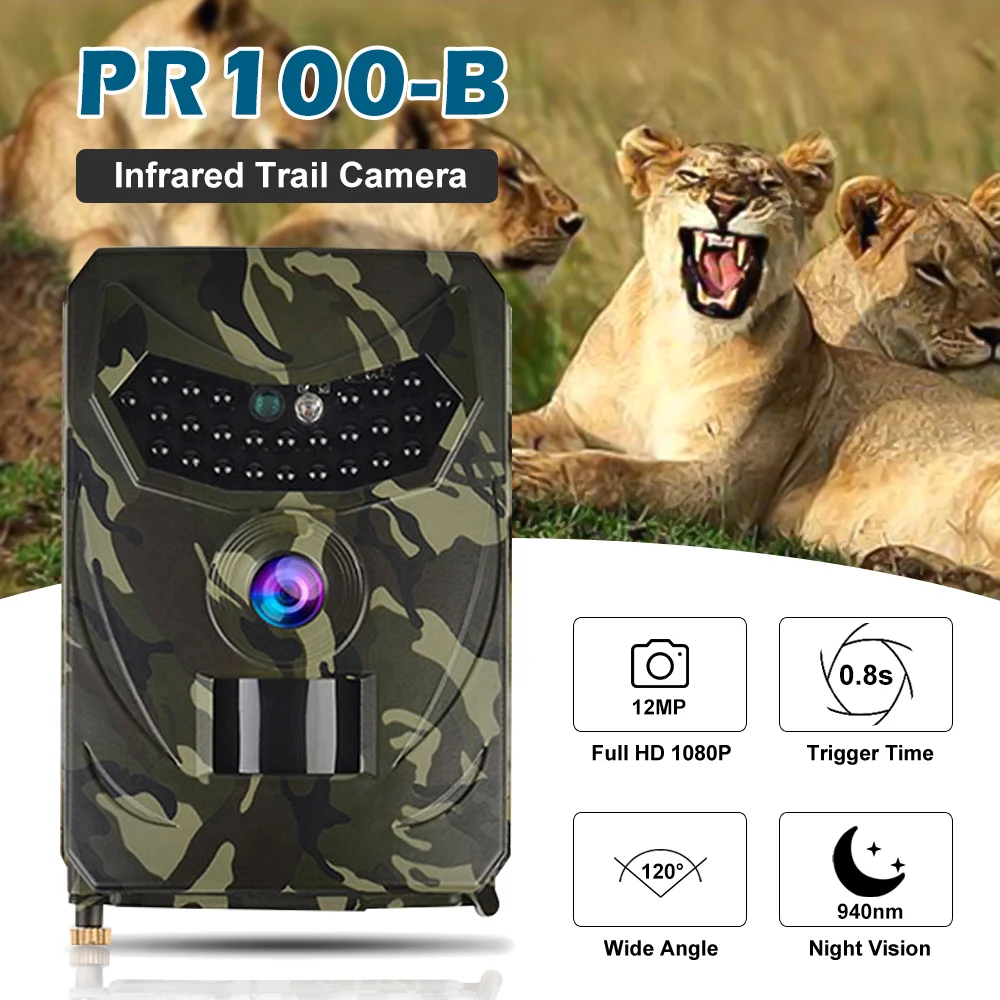 Trail Hunting Camera PR-100 Outlife 12MP 1080P Trail Camera Waterproof Wildlife Outdoor Night Vision Photo Traps Cameras Video