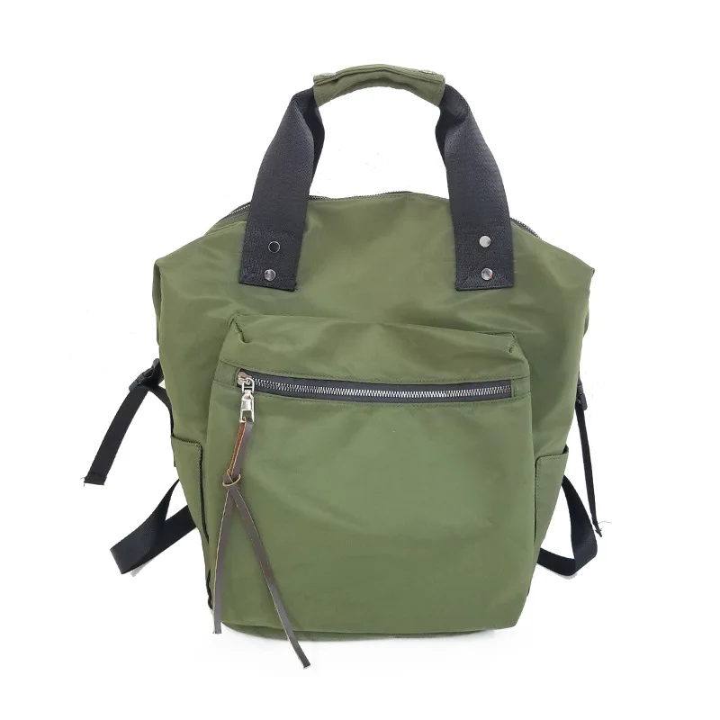 

Ougger Big Traveling Bags for Ladies Simple Handbags Backpack Men Green Nylon Popular Korean Multifunction Large Capacity Bag