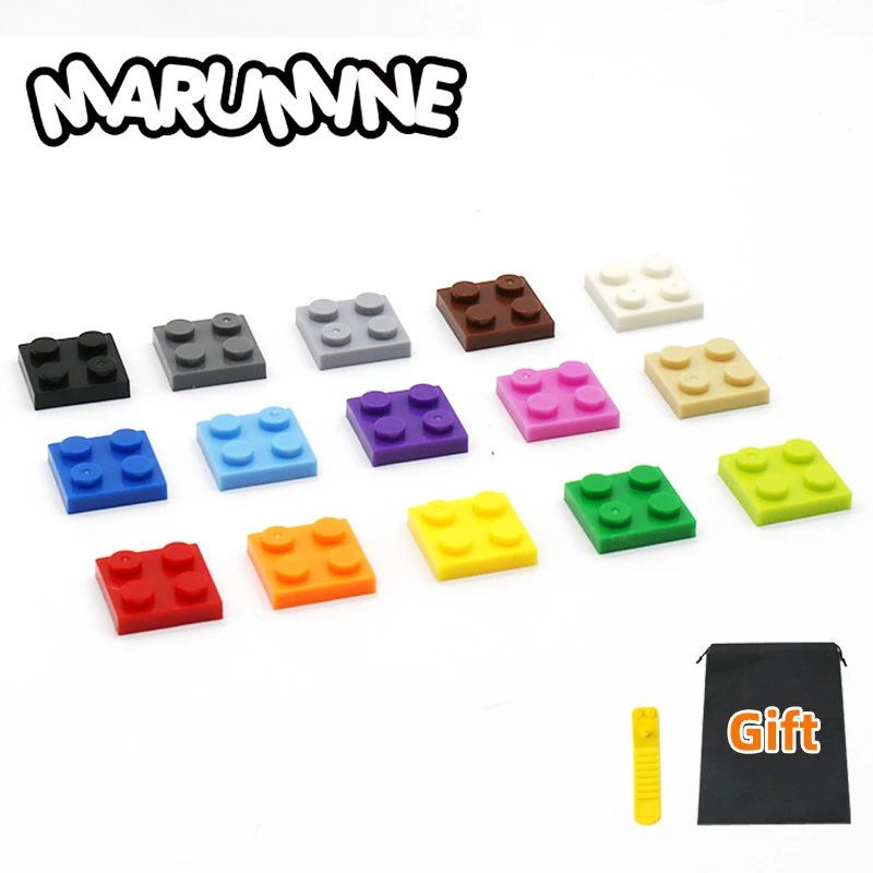 Marumine 2x2 Placa 100 Uds DIY bloques de construcción de 3022 placa base creador juguetes ladrillos MOC piezas accesorios para niños
