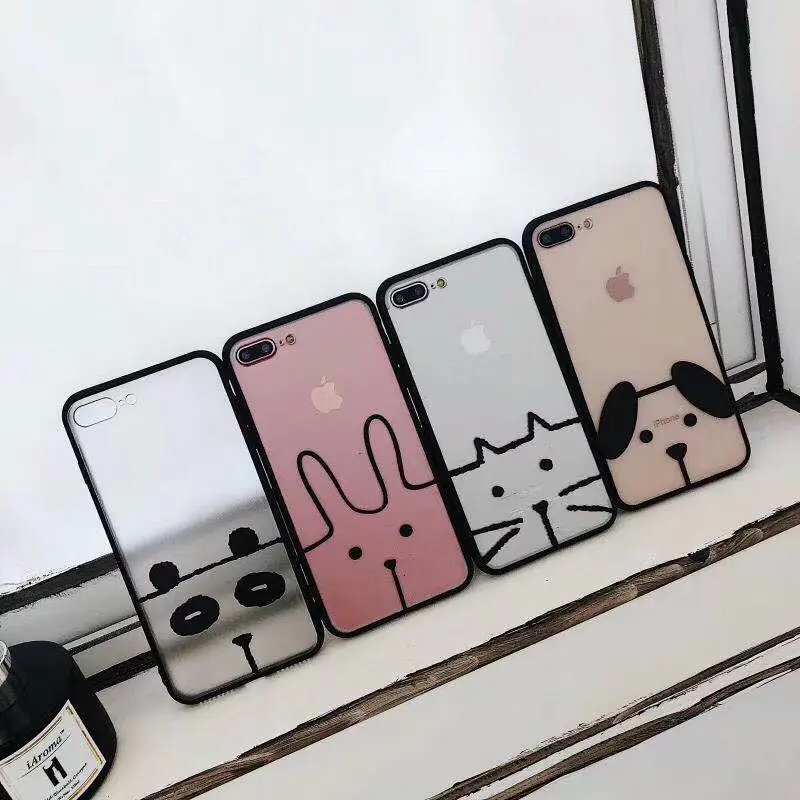Классный мультяшный чехол в виде животного для iphone 7 кошка собака шаблон