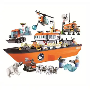 

10443 760pcs City Urban Arctic Icebreaker Ship Bela 60062 Building Block Bricks Toy