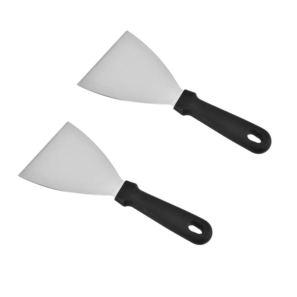 2Pcs Baking Shovels Portable Multifunctional Stainless Steel Practical Food Serving Baking Tools Barbecue Spatulas for Bakery Ki