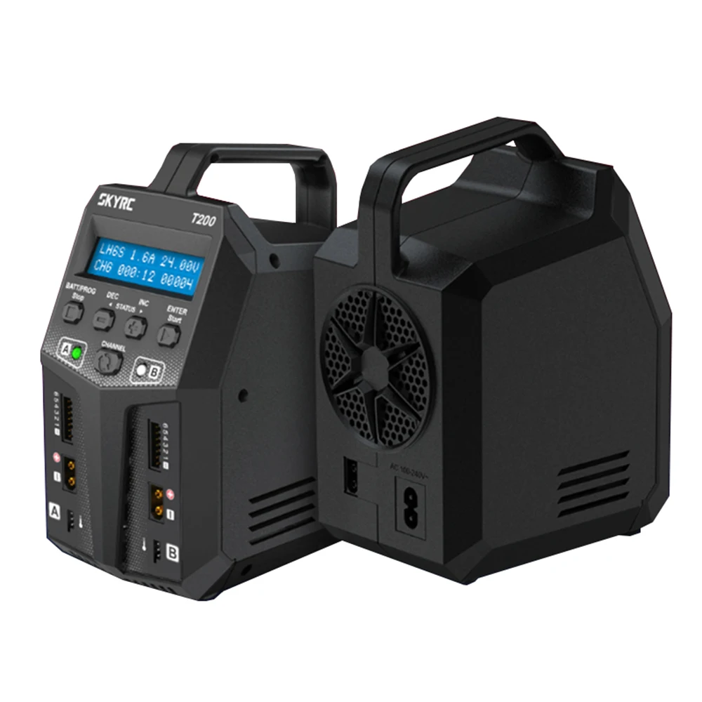 Зарядное устройство Skyrc T200 2X100W 12A AC/DC зарядное устройство с двойным аккумулятором для 1-6S Lipo/LiHV/LiFe/батарея li-ion DIY аксессуары