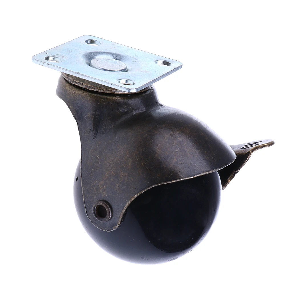 Swivel Plate PP Ball Caster Wheels for Heavy Duty 1.5 inch with Lock