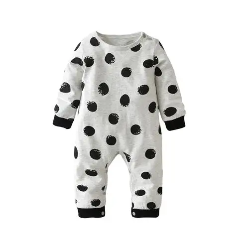 Г. Лидер продаж, модная одежда для новорожденных и малышей, комбинезон в горошек с длинными рукавами, комплект одежды для младенцев - Цвет: Dark Grey