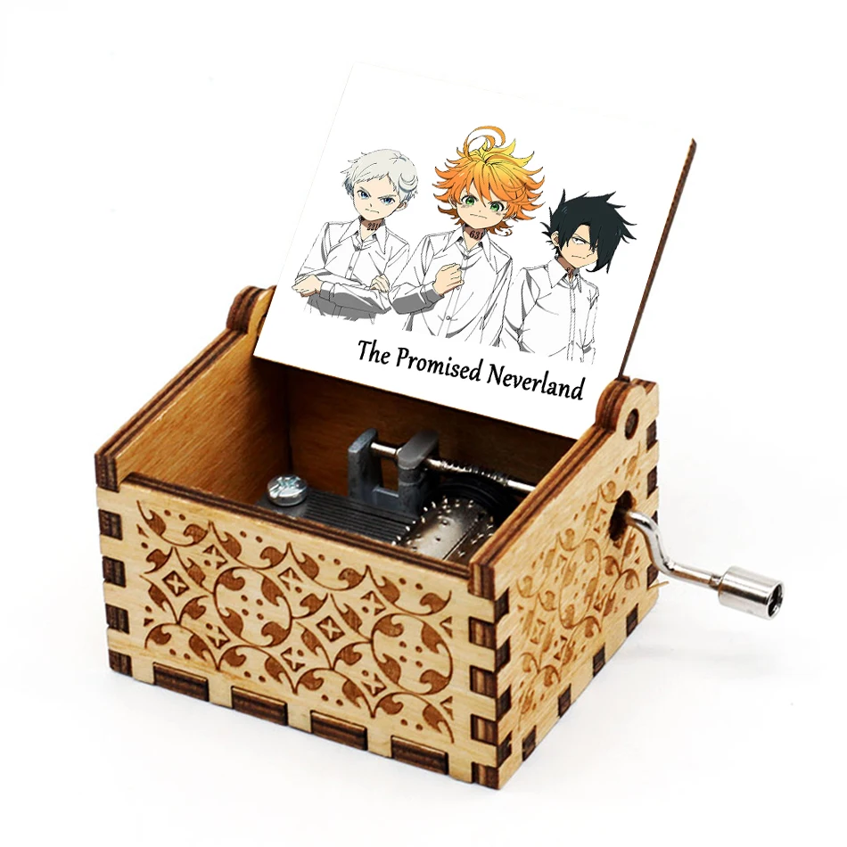 Neverland Gift for Anime Fans, The Promised Neverland Wooden Hank Crank  Music Box
