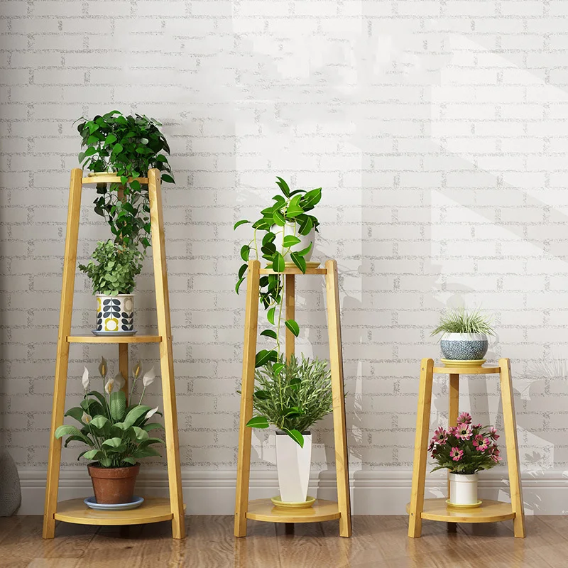 

Multi-layer Flower Stand Storage Rack Holder Indoor Decorative Bamboo Pot Plant Succulent Shelf for Living Room Balcony Garden