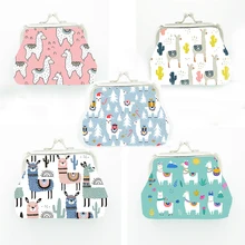

1 Pcs Alpaca Printed Coin Purse For Women Girls Mini Cartoon Pattern Small Wallet Children Cute Coin Purse Portable Bag