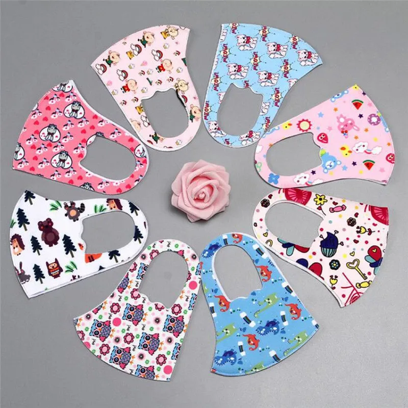 5Pcs Breathable Cotton PM2.5 Children Mouth Mask Cute Cartoon Rabbit Flower Smog Warm Dust Fits 2-10 Years Old Kids | Красота и
