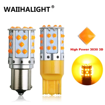 

2PCS Amber 1156 BA15S BAU15S T20 7440 W21W 3030 35SMD Bulb Canbus Error Free LED Lamp For Car Turn Signal Light