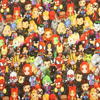 

Cartoon Figures 100% Cotton Fabric for Boy Clothes Hometextile Cushion Cover Backpacks Curtain DIY 105cm Width BL186