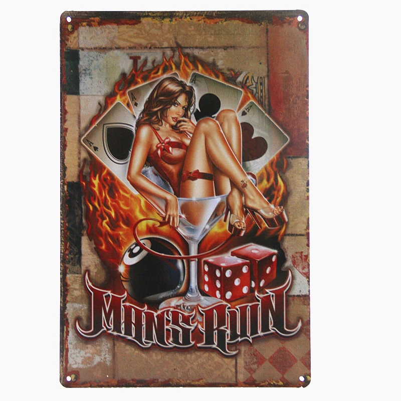 DL-highway to hell металлическая вывеска винтажные кресты Настенная Наклейка домашний декор пин-ап плакат поднос в античном стиле правила дома стены искусства гаража - Color: Red
