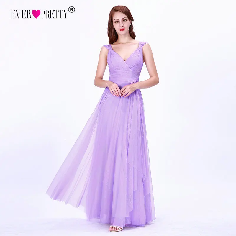 Длинные вечерние платья Ever Pretty EP07303OD новые модные сексуальные тюлевые свадебные вечерние платья трапециевидной формы с v-образным вырезом