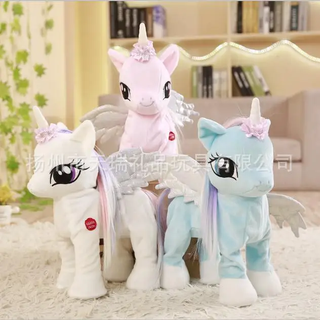 

Shining Walk Unicorn Electric Walk Learn Horse Named Unicorn Plush Toys with Wing