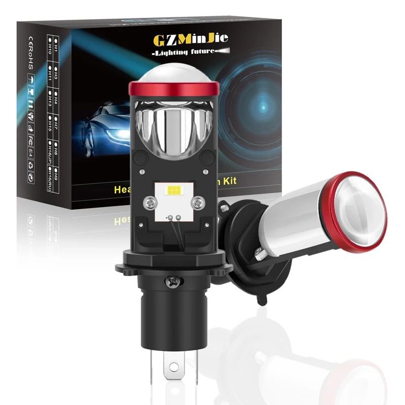 Super Mini Bi Led Lenses H4 Headlight Projector For Car 18000lm Lamps Bulb Canbus 60W Hi/Lo Auto Moto Motocycle Light 12V | Автомобили и
