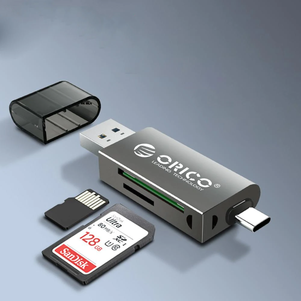 Orico type-C USB 3,0 2 в 1 SD/Micro SD TF высокоскоростной OTG считыватель карт памяти для type-C смартфон планшет компьютер ноутбук