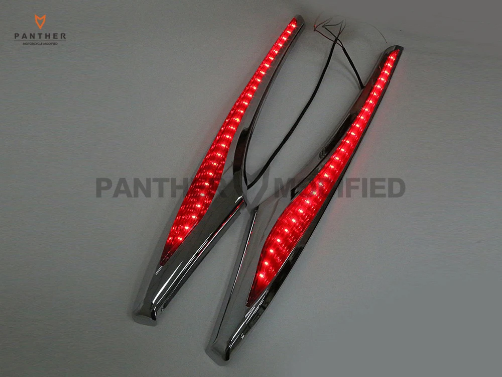  Chrome Motorcycle Saddlebag Accent Swoop LED Light Moto Rear Decoration case for Honda Goldwing GL1 - 32795328513