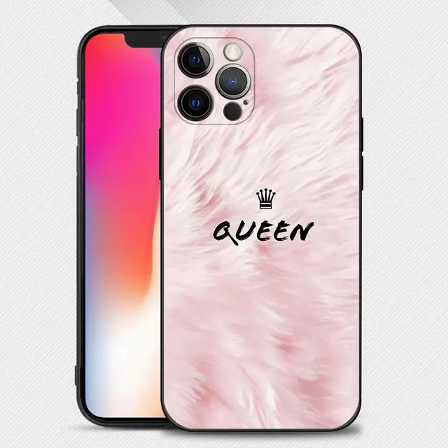 Rose Gold Pink Princess Queen Phone Case For iPhone 13 12 11 Pro Max XS Max XR X 7 8 Plus 12 Mini 6S 5S SE 2020 Silicone Cover B07