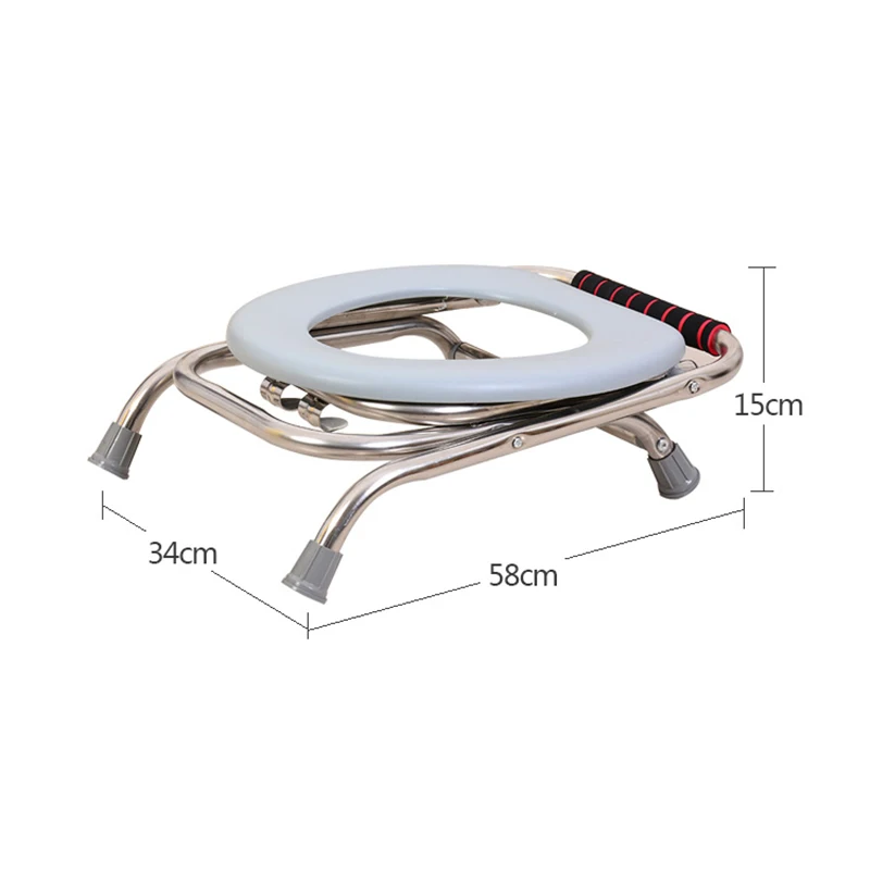 Foldable Camping Portable Toilet Pregnant Woman Elder Toilet Stool Stainless Steel Mobile Squatting