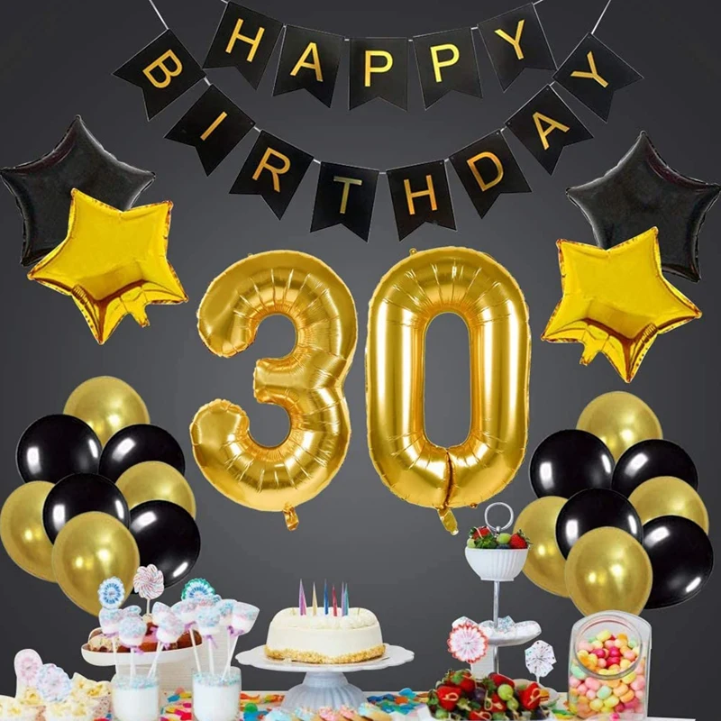 Globo de la Hoja Decoración De Mesa Pantalla Fiesta Cumpleaños edad 30 30TH