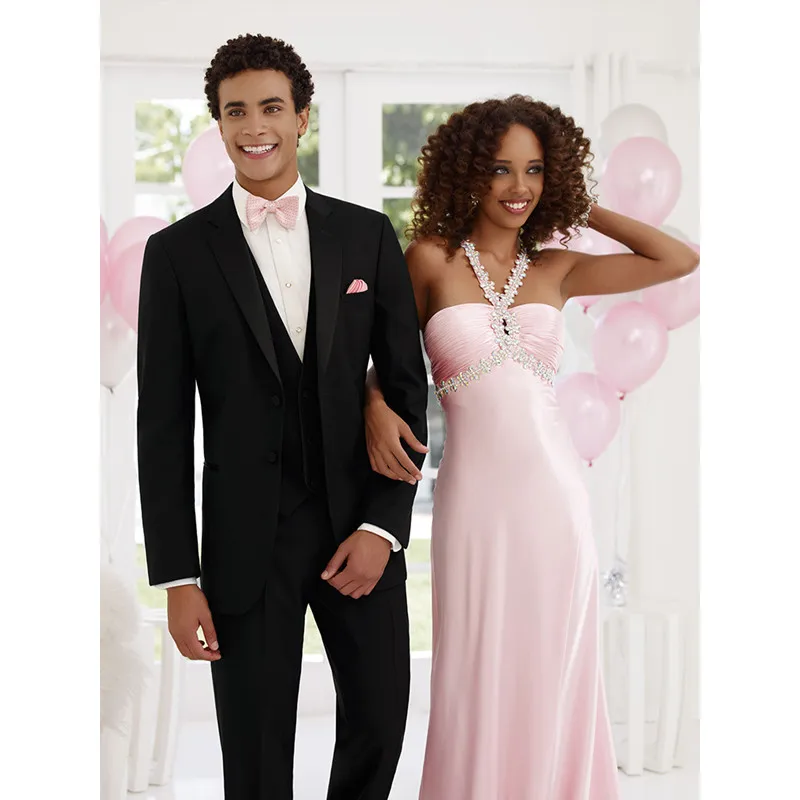 

Black Notch Lapel 2 Buttons Men Suits Bridegroom Best Man Wedding Suits Latest Design Formal Tuxedo (Jacket+Pants+Vest)G569